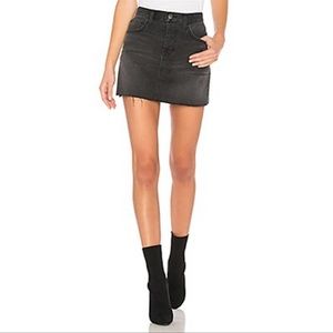 Current Elliot Black Jean Mini Skirt